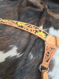 Headstall and Breastcollar Set - LIght Oil Sunflower
