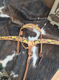 Headstall and Breastcollar Set - LIght Oil Sunflower
