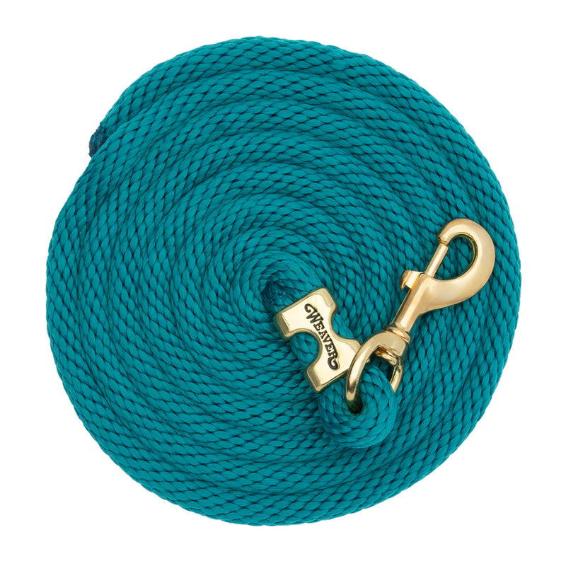 WEAVER LEATHER POLY LEAD ROPE 10' WITH SOLID BRASS SNAP - SOLID COLORS