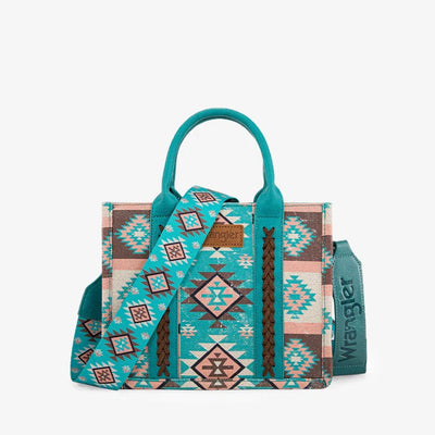 WRANGLER AZTEC PATTERN DUAL SIDED PRINT TOTE BAG