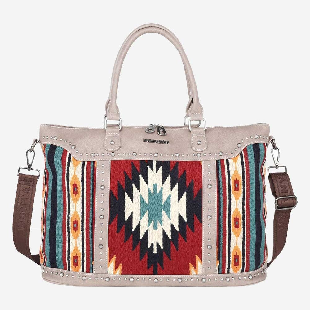 MONTANA WEST AZTEC TAPESTRY WEEKENDER BAG