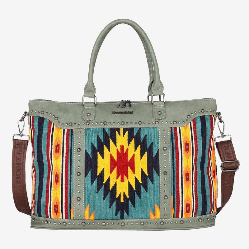 MONTANA WEST AZTEC TAPESTRY WEEKENDER BAG