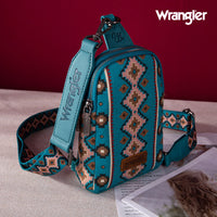 WRANGLER AZTEC PRINT CROSSBODY SLING CHEST BAG