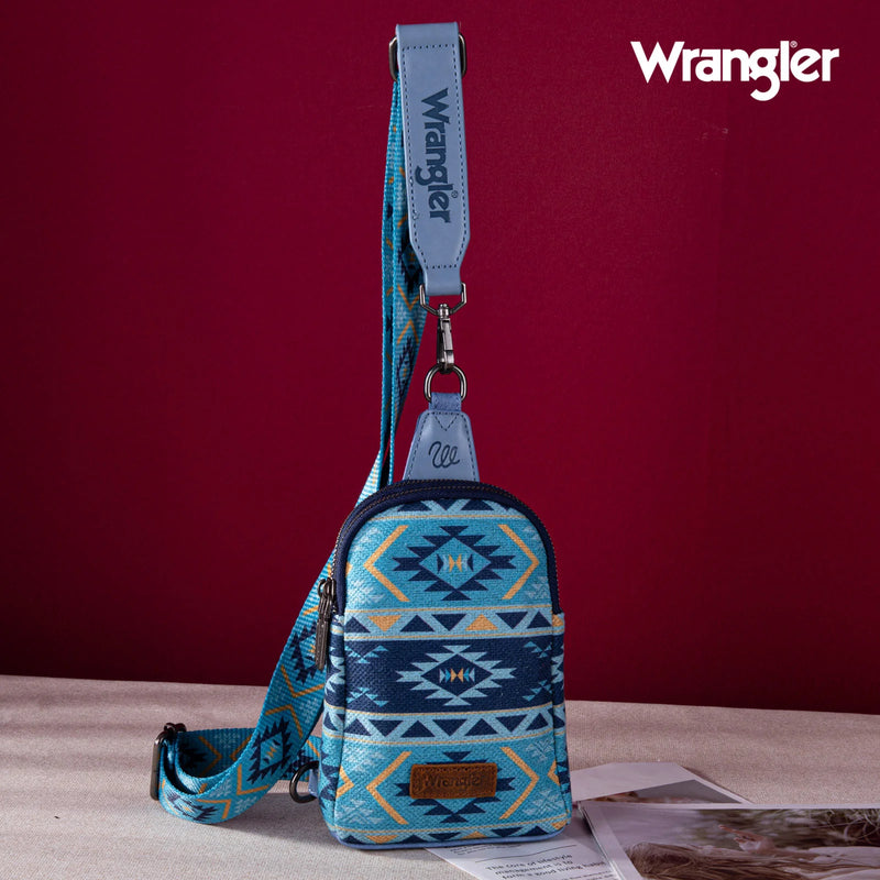 WRANGLER AZTEC PRINT CROSSBODY SLING CHEST BAG