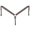 SILVER ROYAL AZTEC FLOWER BROW HEADSTALL & BREAST COLLAR SET