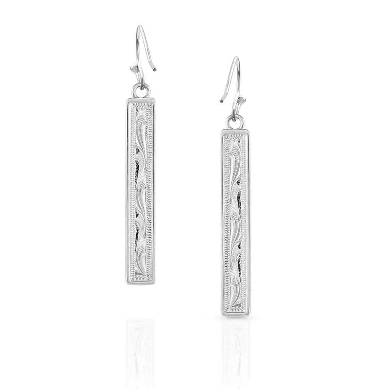 MONTANA SILVERSMITHS WRANGLER LEGENDS DENIM BAR EARRINGS