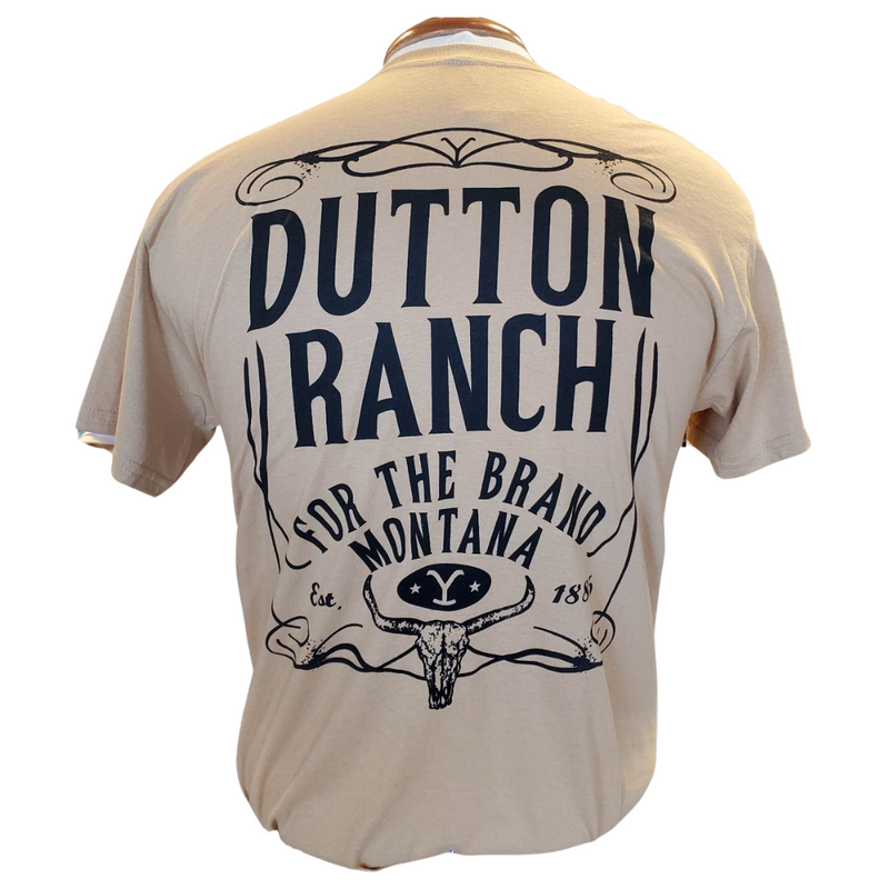 YELLOWSTONE MENS TEE - LOGO WHEAT (CLEARANCE)