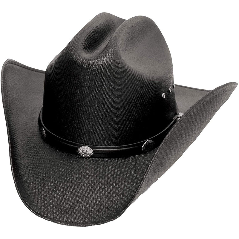 BLACK CATTLEMAN STRAW COWBOY HAT
