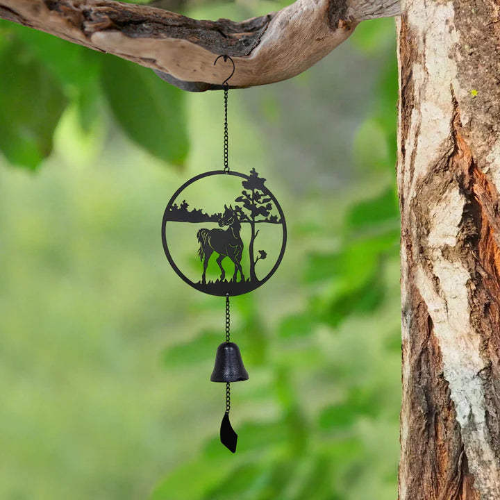 METAL CIRCLE HORSE HANGING BELL