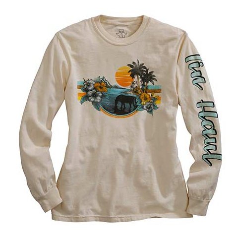 TIN HAUL WOMENS HAWAIIAN HORSE LONG SLEEVE SHIRT