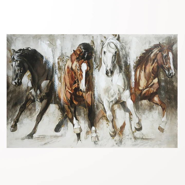 4 WILD HORSES PAINTING