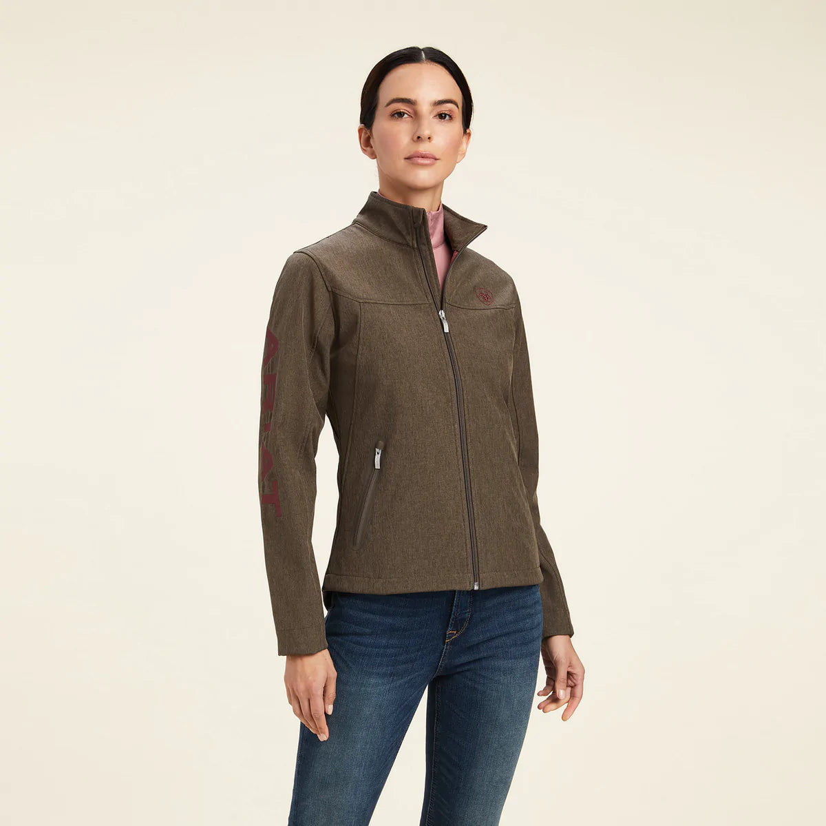 ARIAT WOMENS TEAM SOFTSHELL JACKET - BANYON BARK