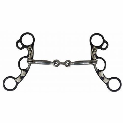 DOG BONE SNAFFLE WITH ENGRAVED CHEEKS - 5.5"