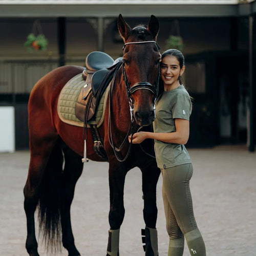 HORZE NINA WOMENS TECHNICAL T-SHIRT WITH HORSE PRINTS