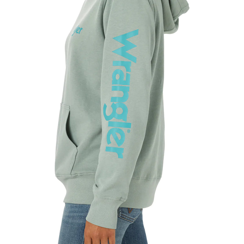 WRANGLER WOMENS RETRO PUNCHY HOODIE - TEAL