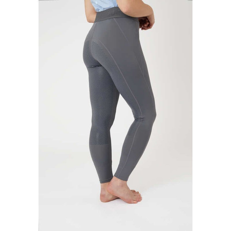 HORZE WOMENS MADISON SILICONE FULL SEAT TIGHTS - PEARL GREY