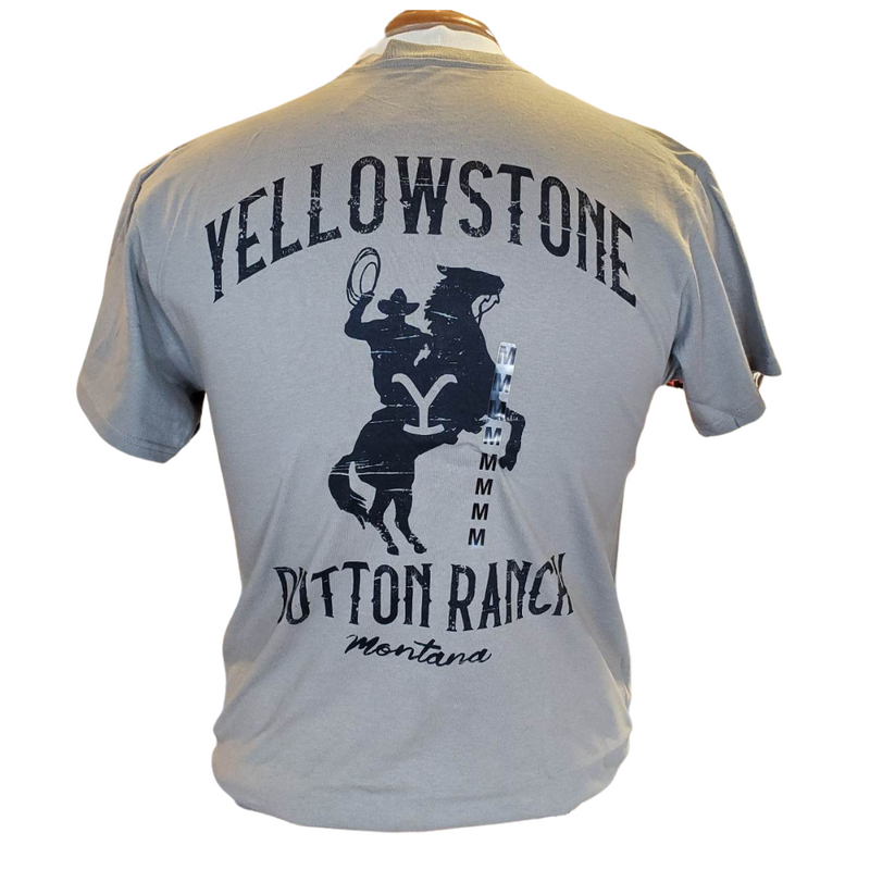 YELLOWSTONE MENS TEE - REARING HORSE SAND