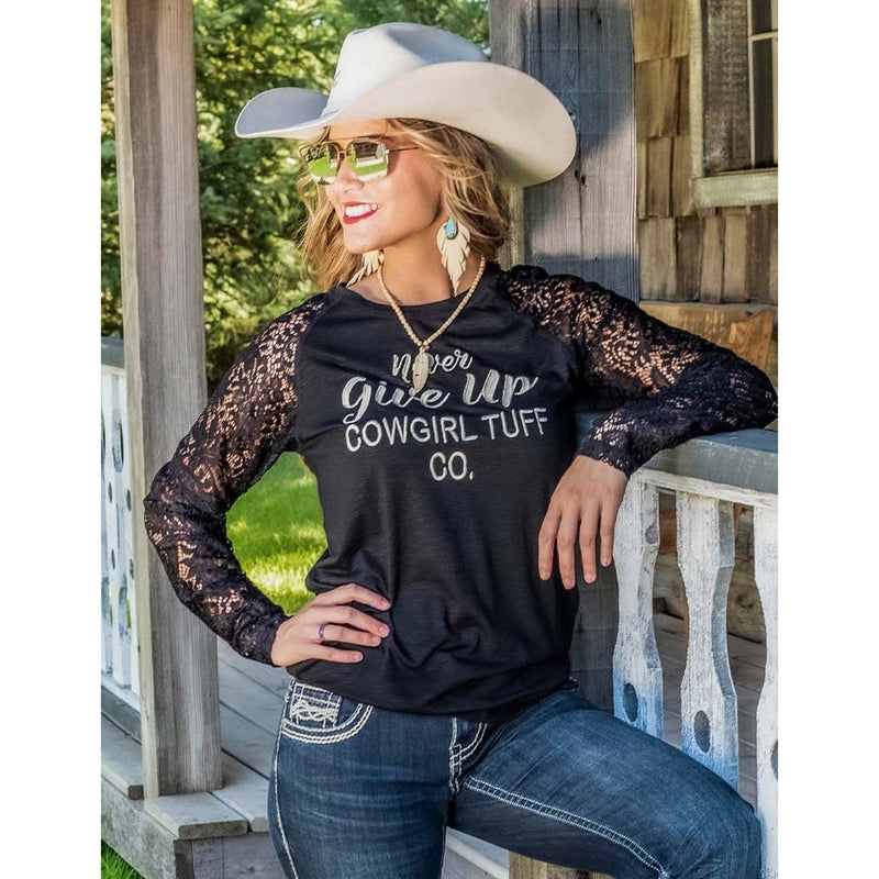 COWGIRL TUFF LONG SLEEVE WITH LACE