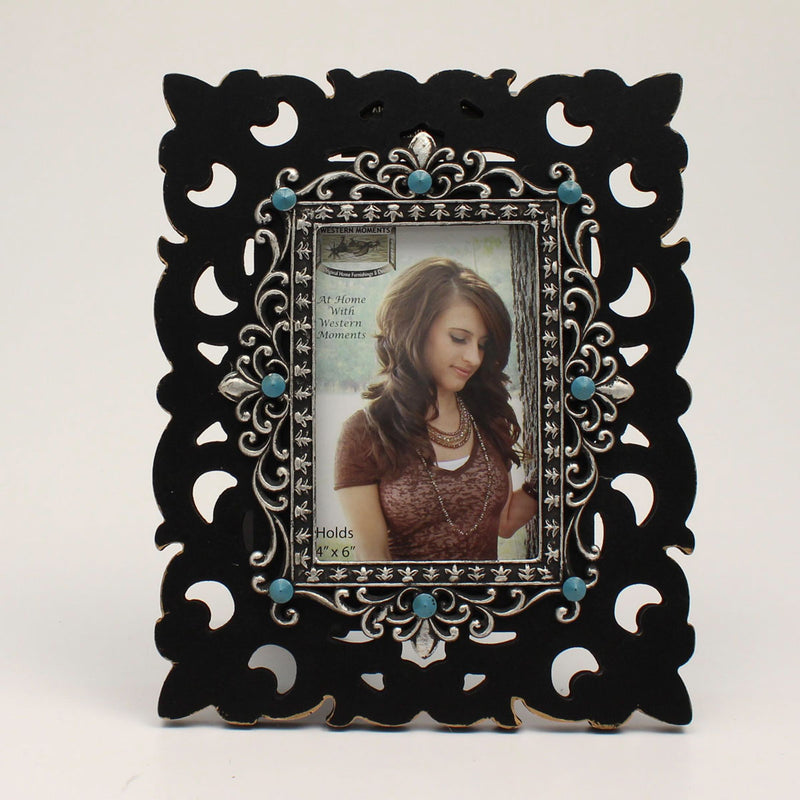 SCROLL TURQUOISE STONE PICTURE FRAME