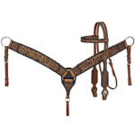 SILVER ROYAL SUNFLOWER BLACK LACE HEADSTALL & BREAST COLLAR SET