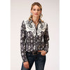 ROPER WOMENS POLY CREPE RETRO SHIRT