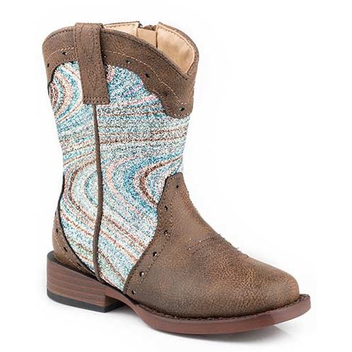 ROPER TODDLER GLITTER SWIRL COWBOY BOOTS