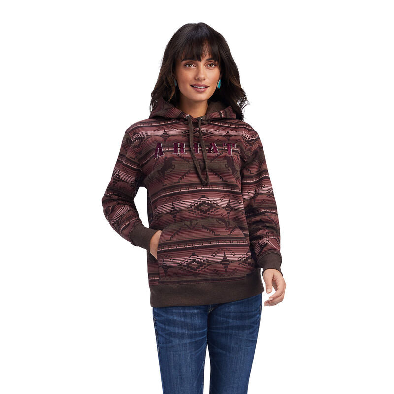 ARIAT WOMENS REAL ALLOVER PRINT HOODIE - OLD WEST SERAPE