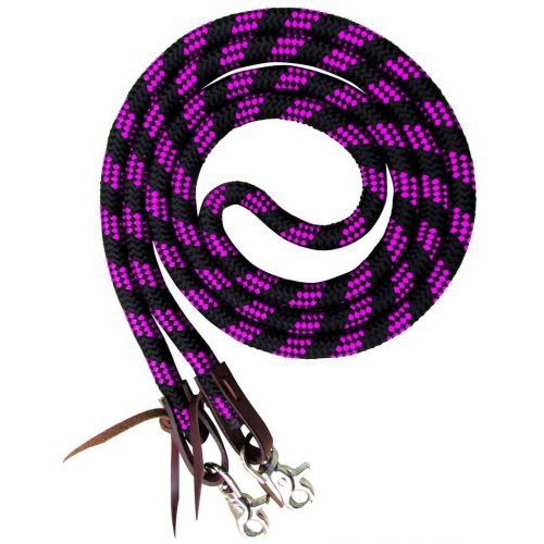 BRAIDED NYLON BARREL REINS - 8FT