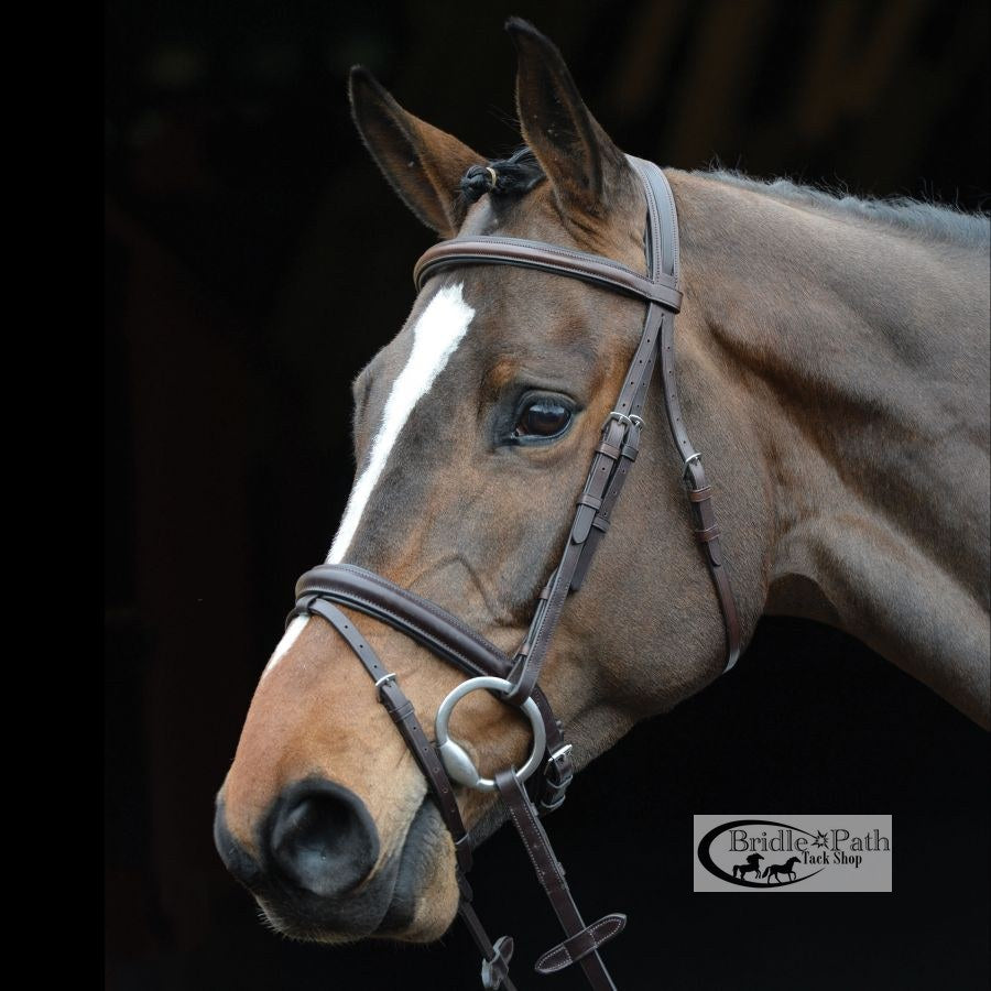 COLLEGIATE COMFORT CROWN PADDED RAISED FLASH BRIDLE - BROWN