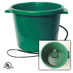 HEATED BUCKET 16 GALLON GREEN