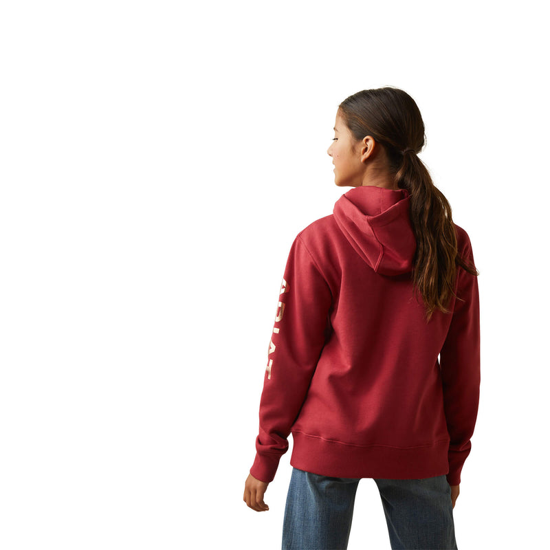 ARIAT GIRLS REAL ARM LOGO HOODIE - EARTH RED