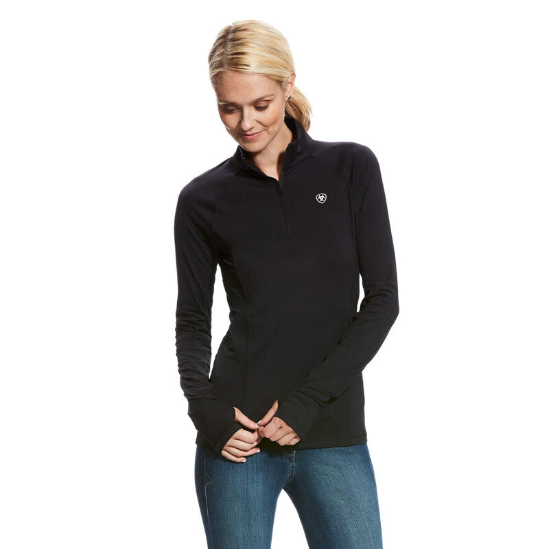 ARIAT WOMENS LOWELL 2.0 1/4 ZIP - BLACK