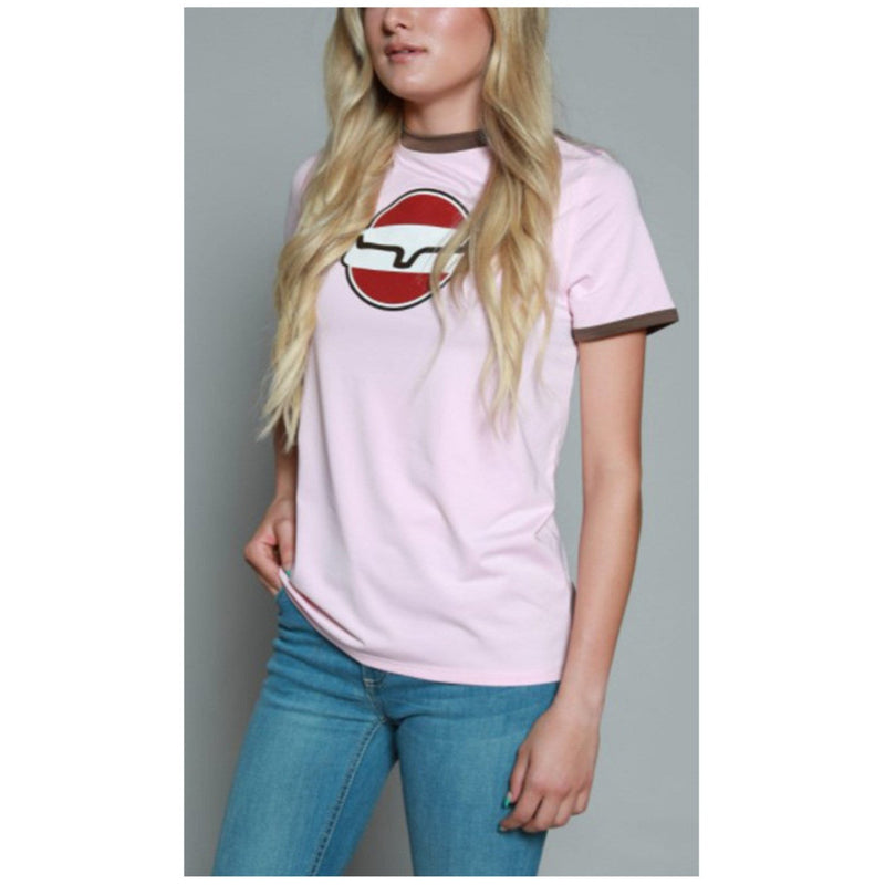 KIMES WOMENS UNION MADE RINGER TECH TEE - BLUSH