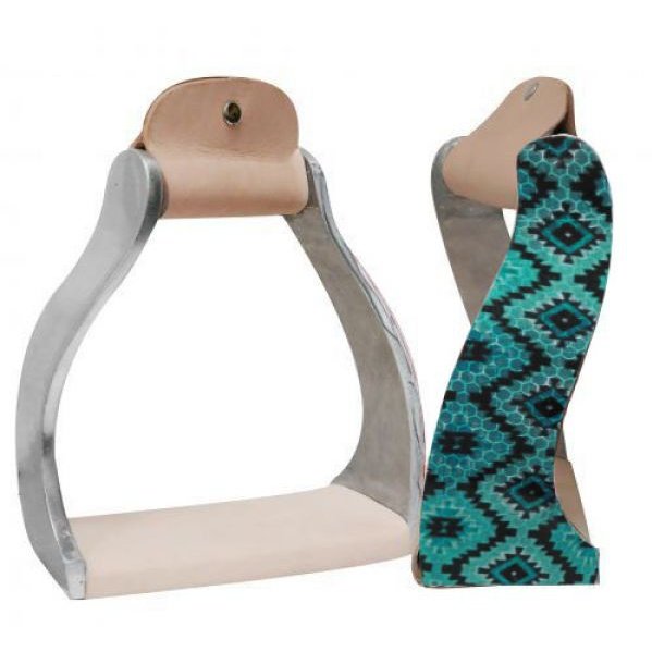 TEAL NAVAJO ANGLED STIRRUP