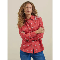 WRANGLER WOMENS RETRA AMERICANA BANDANA WESTERN SNAP SHIRT