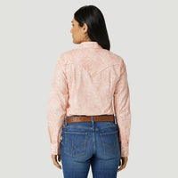 WRANGLER WOMENS CACTI WESTERN SNAP SHIRT - PINK MULTI