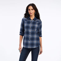 ARIAT WOMENS REAL BILLIE JEAN SHIRT - BLUE SKIES PLAID