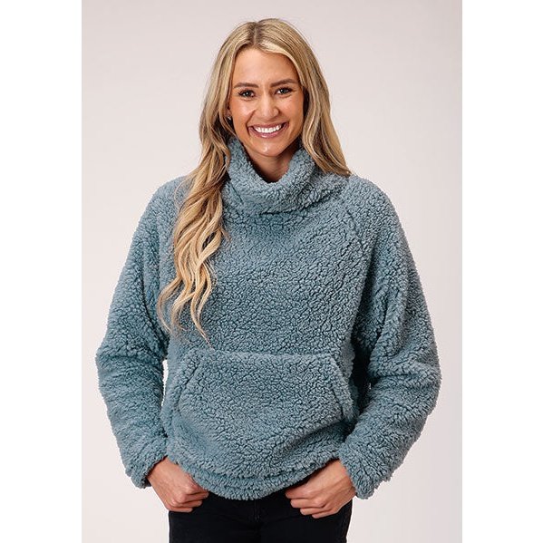 ROPER WOMENS POLAR FLEECE PULLOVER - BLUE