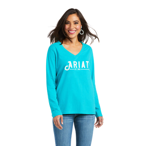 ARIAT REAL RELAXED FIT LONG SLEEVE LOGO TEE