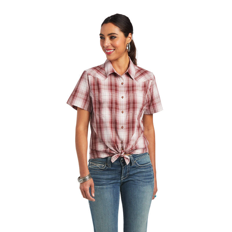 ARIAT WOMENS REAL BILLIE JEAN SHIRT- RUSSET PLAID