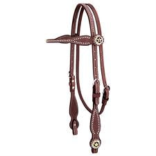 Weaver Texas Star Headstall - CHESTNUT