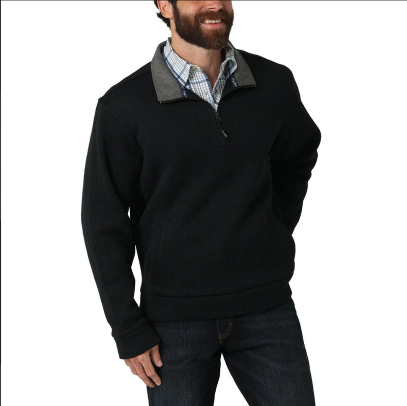 WRANGLER GEORGE STRAIGHT 1/4 ZIP KNIT PULLOVER