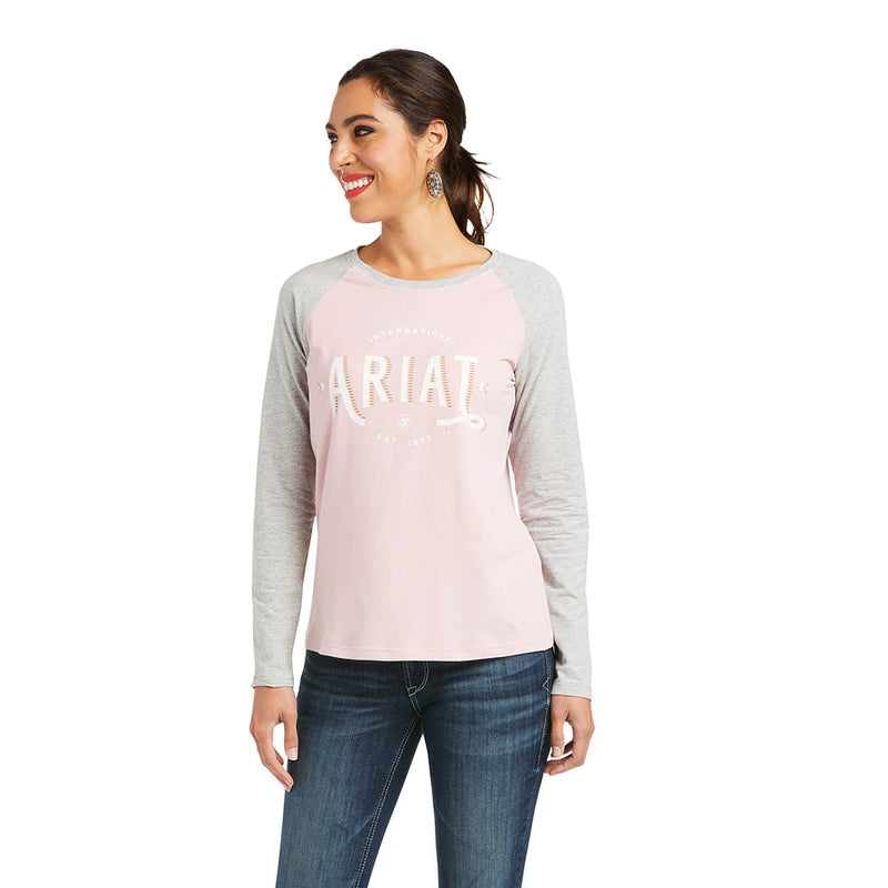 ARIAT REAL LOOP BASEBALL LONG SLEEVE TEE