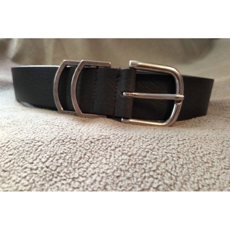 DOUBLE LOOPS WOMENS BELT - BLACK