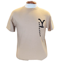 YELLOWSTONE MENS TEE - LOGO WHEAT (CLEARANCE)