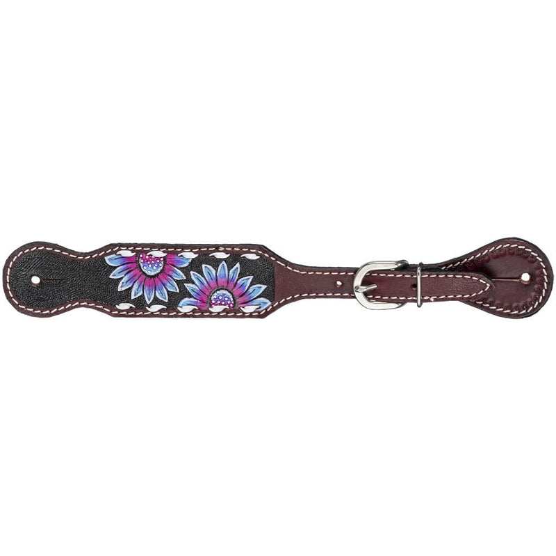 ROYAL KING PURPLE AND BLUE SUNFLOWER SPUR STRAPS