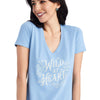 ARIAT WOMENS WILD HEART TEE - LIGHT BLUE