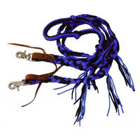 NYLON BRAIDED REINS WITH TASSELS - 8FT