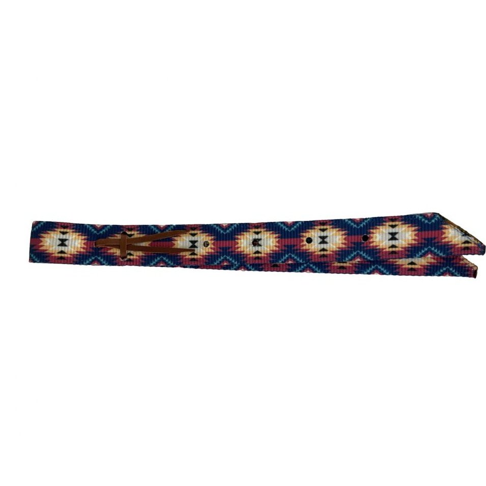 NAVAJO PRINT NAVY OFF BILLET & TIE STRAP SET