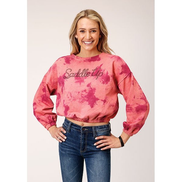 ROPER WOMENS TYE DYE FRENCH TERRY SWEATSHIRT